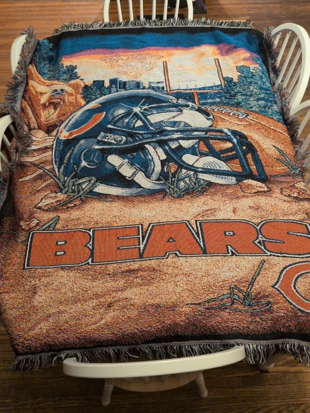Northwest NFL Chicago Bears Fringed Throw Blanket